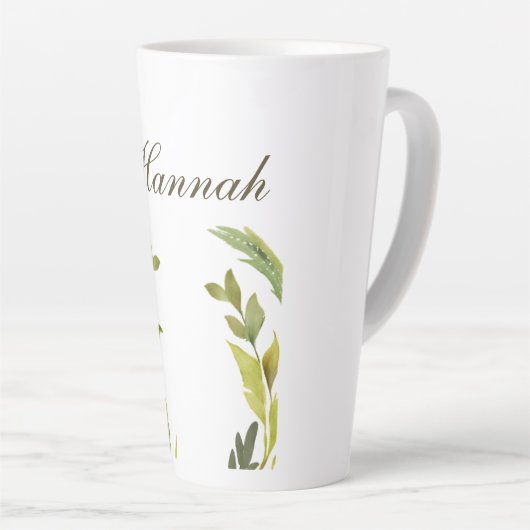 Floral Greenery Professional Trendy Minimalist Latte Mok (Rechterhoek)