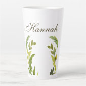 Floral Greenery Professional Trendy Minimalist Latte Mok (Voorkant)