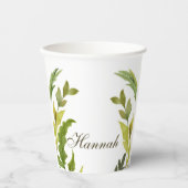 Floral Greenery Professional Trendy Minimalist Papieren Bekers (Voorkant)