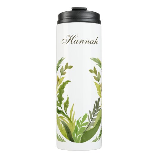 Floral Greenery Professional Trendy Minimalist Thermosbeker (Voorkant)