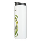 Floral Greenery Professional Trendy Minimalist Thermosbeker (Geroteerd rechts)