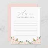 Floral Greenery Pumpkin Baby shower Advice Kaart (Voorkant / Achterkant)