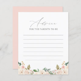 Floral Greenery Pumpkin Baby shower Advice Kaart