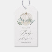 Floral Greenery Pumpkin Baby shower Cadeaulabel (Voorkant)