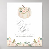 Floral Greenery Pumpkin Baby shower Diaper Raffle Poster (Voorkant)