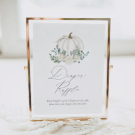 Floral Greenery Pumpkin Baby shower Diaper Raffle Poster