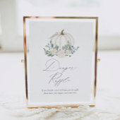 Floral Greenery Pumpkin Baby shower Diaper Raffle Poster