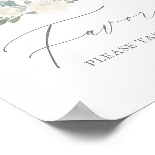 Floral Greenery Pumpkin Baby shower Favors Sign Poster (Hoek)