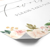 Floral Greenery Pumpkin Baby shower Favors Sign Poster (Hoek)