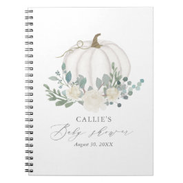 Floral Greenery Pumpkin Baby shower Guest Book Notitieboek