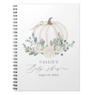 Floral Greenery Pumpkin Baby shower Guest Book Notitieboek