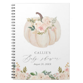Floral Greenery Pumpkin Baby shower Guest Book Notitieboek