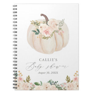 Floral Greenery Pumpkin Baby shower Guest Book Notitieboek