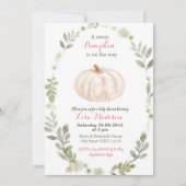 Floral Greenery Pumpkin baby shower Kaart (Voorkant)