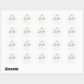Floral Greenery Pumpkin Baby shower Ronde Sticker (Vel)