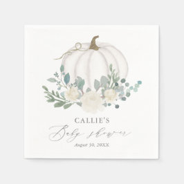 Floral Greenery Pumpkin Baby shower Servet