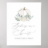 Floral Greenery Pumpkin Baby shower TreSign Poster (Voorkant)