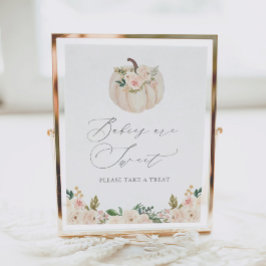 Floral Greenery Pumpkin Baby shower TreSign Poster