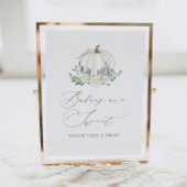 Floral Greenery Pumpkin Baby shower TreSign Poster