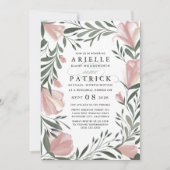 Floral Greenery Rehearsal Dinner Invitations Kaart (Voorkant)