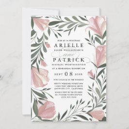 Floral Greenery Rehearsal Dinner Invitations Kaart