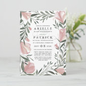 Floral Greenery Rehearsal Dinner Invitations Kaart (Staand voorkant)