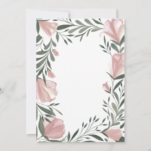 Floral Greenery Rehearsal Dinner Invitations Kaart (Achterkant)