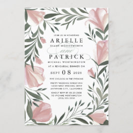 Floral Greenery Rehearsal Dinner Invitations Kaart