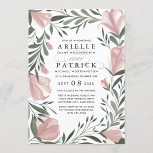 Floral Greenery Rehearsal Dinner Invitations Kaart