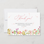 Floral Greenery Rustic Baby Shower Bedankkaart (Voorkant)