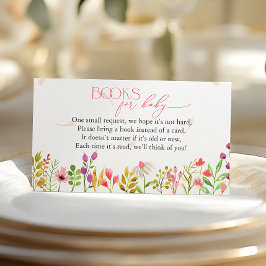 Floral Greenery Rustic Baby Shower Books for Baby Informatiekaartje