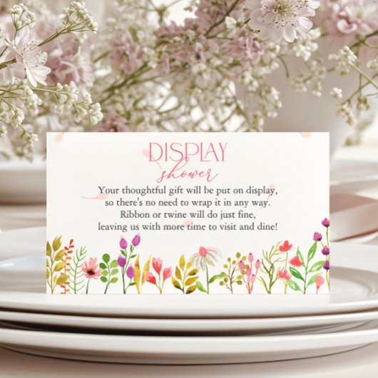 Floral Greenery Rustic Baby Shower Display Shower Informatiekaartje