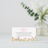 Floral Greenery Rustic Baby Shower Display Shower Informatiekaartje (Staand voorkant)