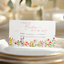 Floral Greenery Rustic How many Candies Informatiekaartje