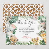 Floral Greenery Safari Baby shower Dank je wel Kaart (Voorkant / Achterkant)