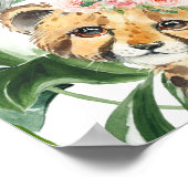 Floral Greenery Safari Baby shower Welkom Poster (Hoek)