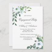 Floral Greenery Summer Engagement Party Kaart (Voorkant)
