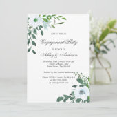 Floral Greenery Summer Engagement Party Kaart (Staand voorkant)