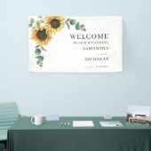 Floral Greenery Sunflower Botanical Wedding Spandoek (Beurs)