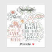 Floral Greenery van de Christelijke Faith Bijbelsc Sticker (Vel)