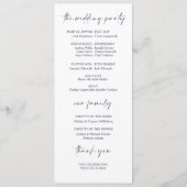 Floral Greenery van de Navy Blue Wedding-programma Programmakaart (Achterkant)