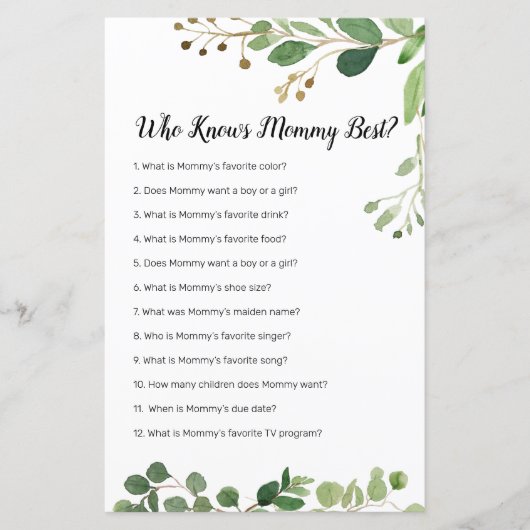 Floral Greenery Waterverf die mama het beste kent (Voorkant)