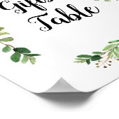 Floral Greenery Waterverf Gifts Table Sign Poster (Hoek)