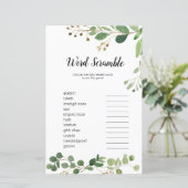 Floral Greenery Waterverf Word Scramble Game (Staand voorkant)