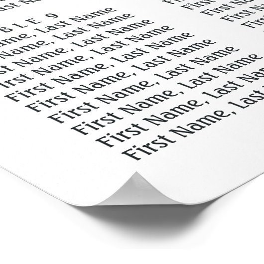 Floral, greenery Wedding 12 Tables Seating Chart Poster (Hoek)