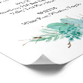 Floral Greenery Wedding Bar Menu Drink Sign Poster (Hoek)