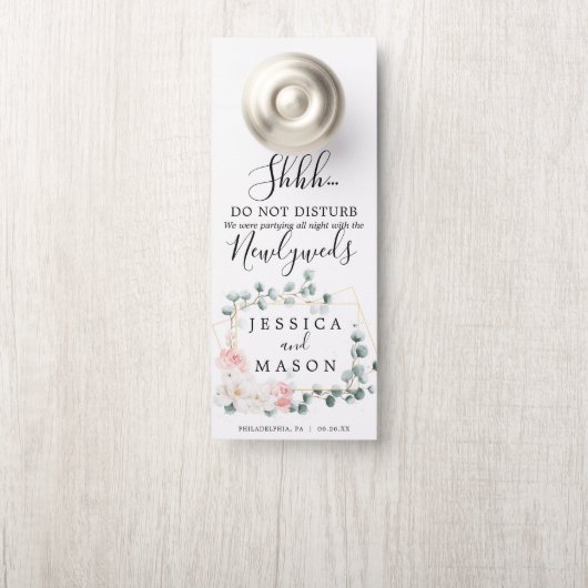 Floral Greenery Wedding door Hanger (Op knop)