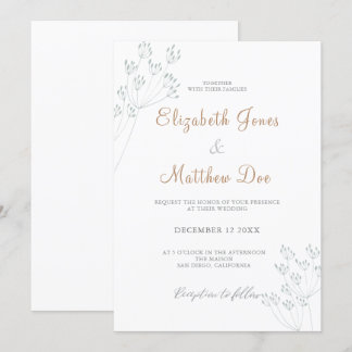 Floral Greenery Wedding Invitation Kaart