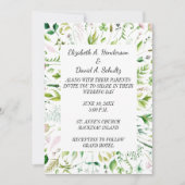 Floral Greenery Wedding Invitation Kaart (Voorkant)