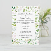 Floral Greenery Wedding Invitation Kaart (Staand voorkant)